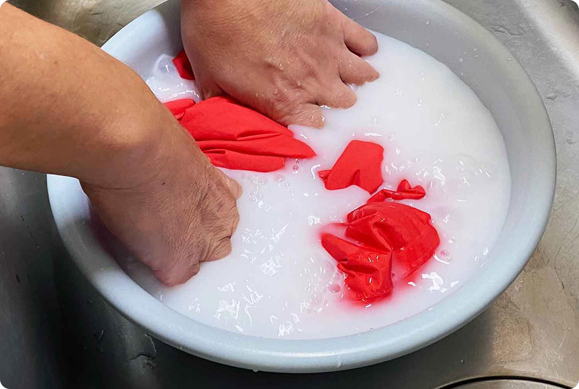 まんべんなく液に浸るよう