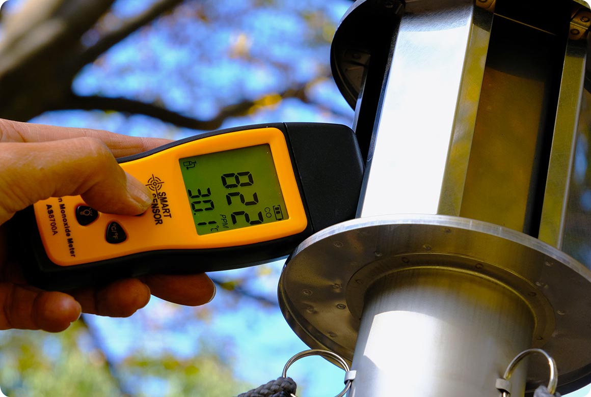 煙突付近は500ppmを超える