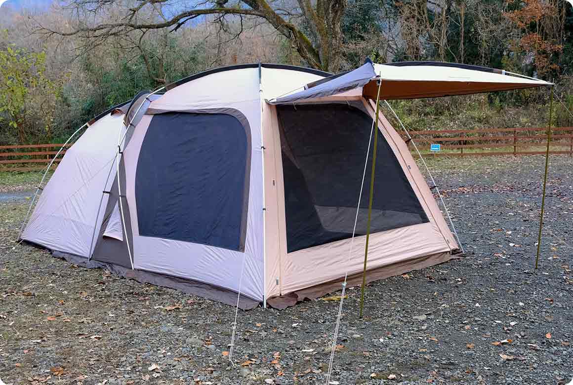 昔ながらの区画サイトなら 2ルームテントがおすすめ！