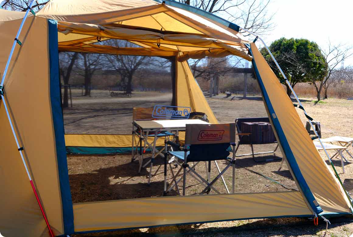 リビング部分をメッシュにすると開放感抜群