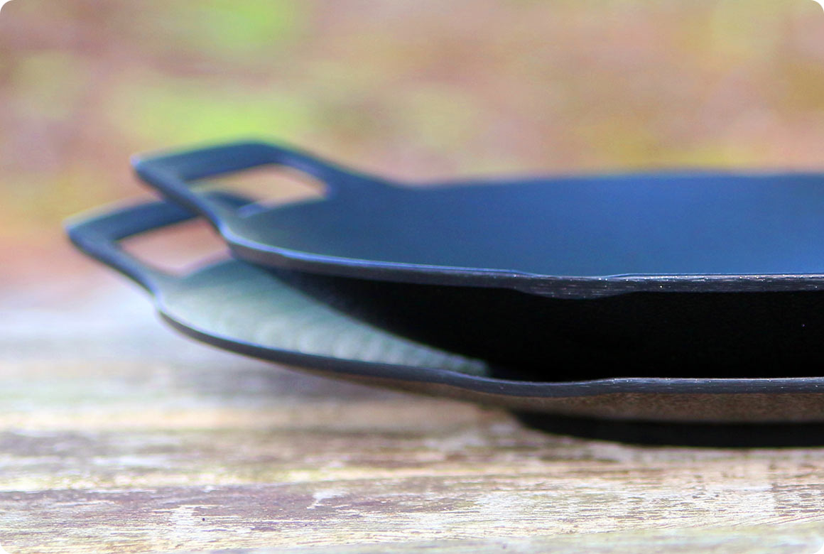 コーティングの保護には竹ザルが便利