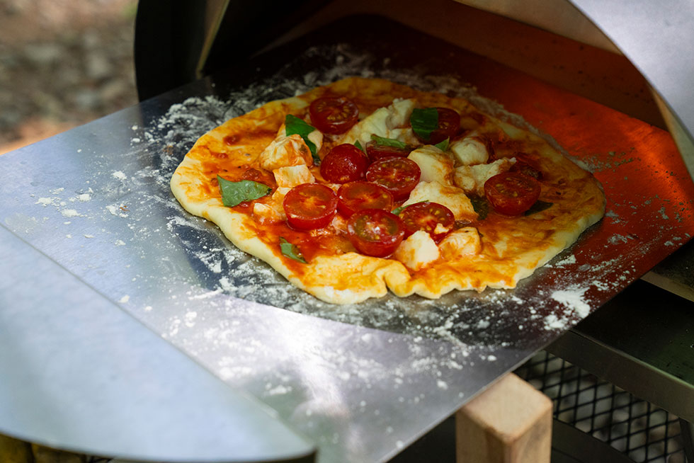 ピザ作りの様子