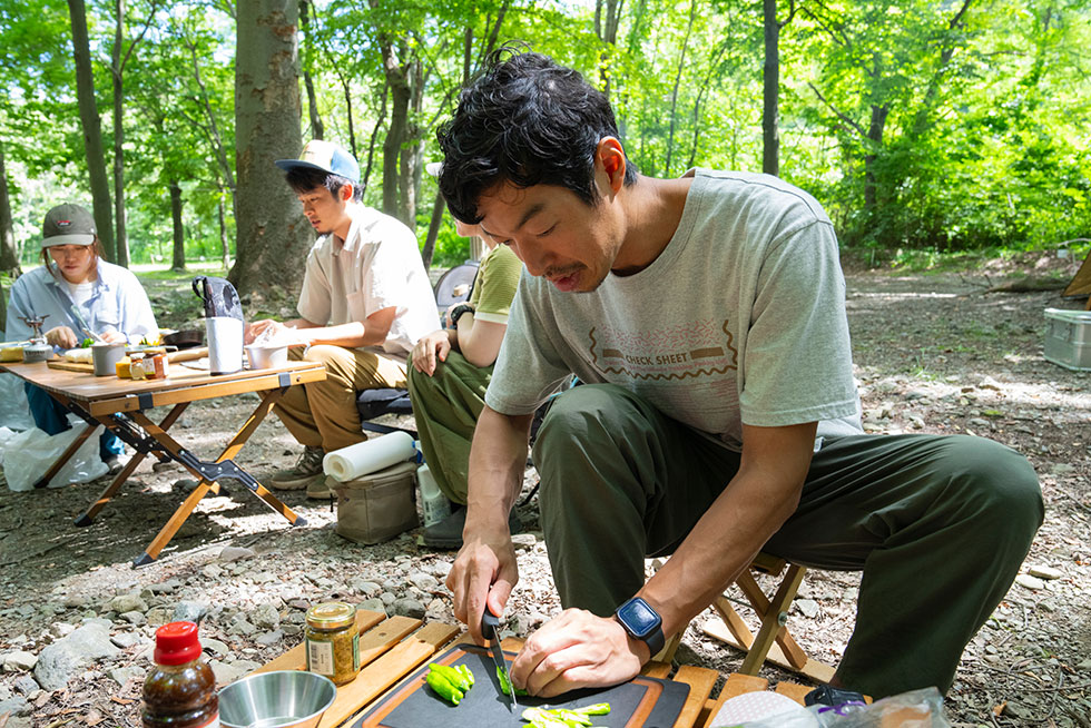 ピザ作りの様子