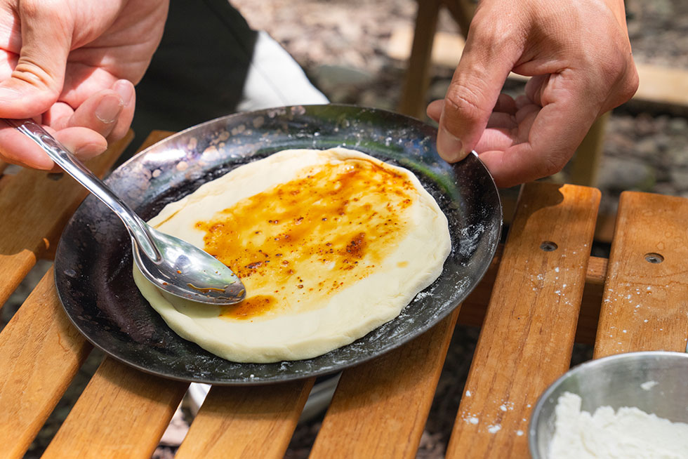 ピザ作りの様子