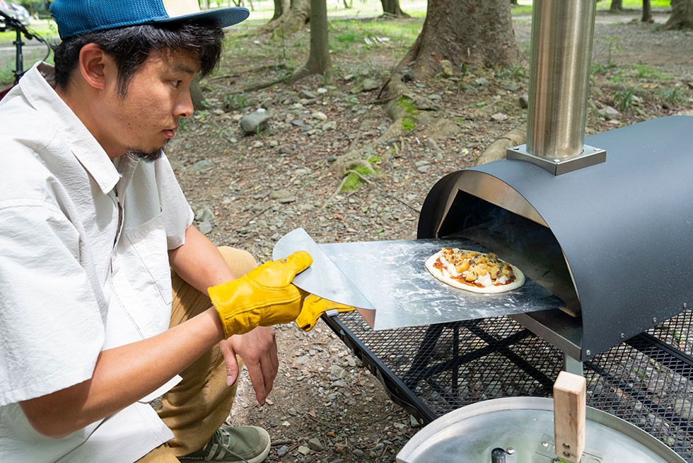 ピザ作りの様子