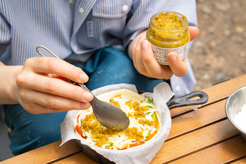 ピザ作りの様子