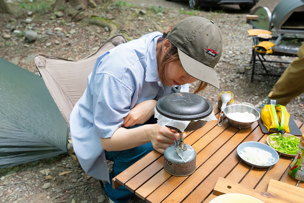 ピザ作りの様子