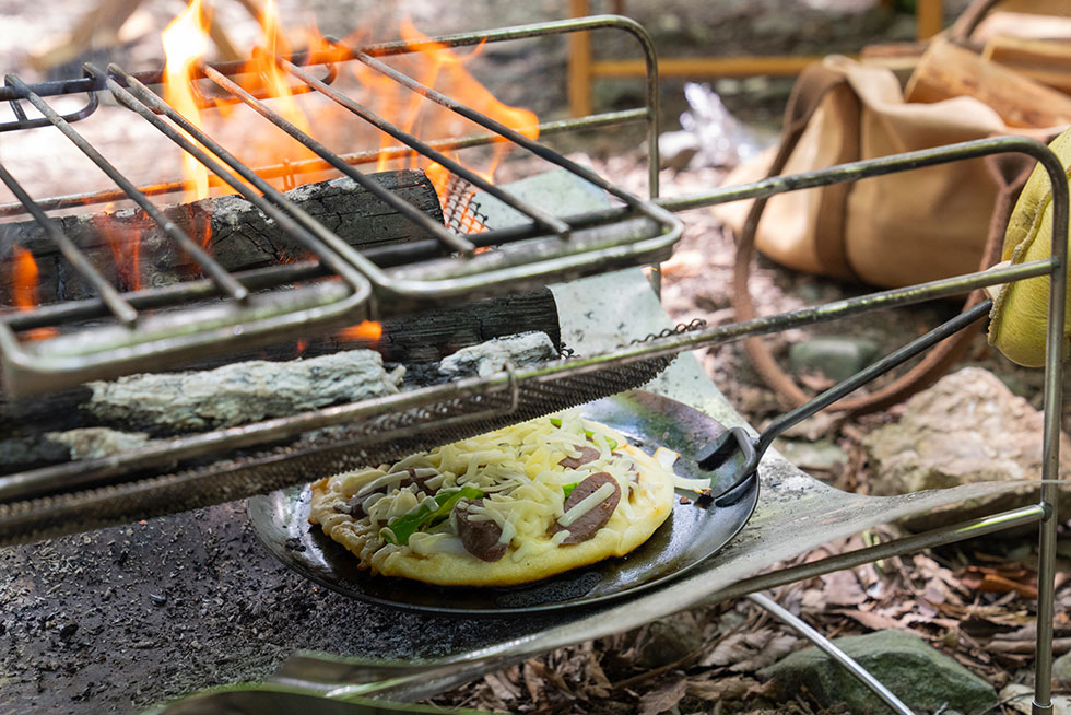 ピザ作りの様子