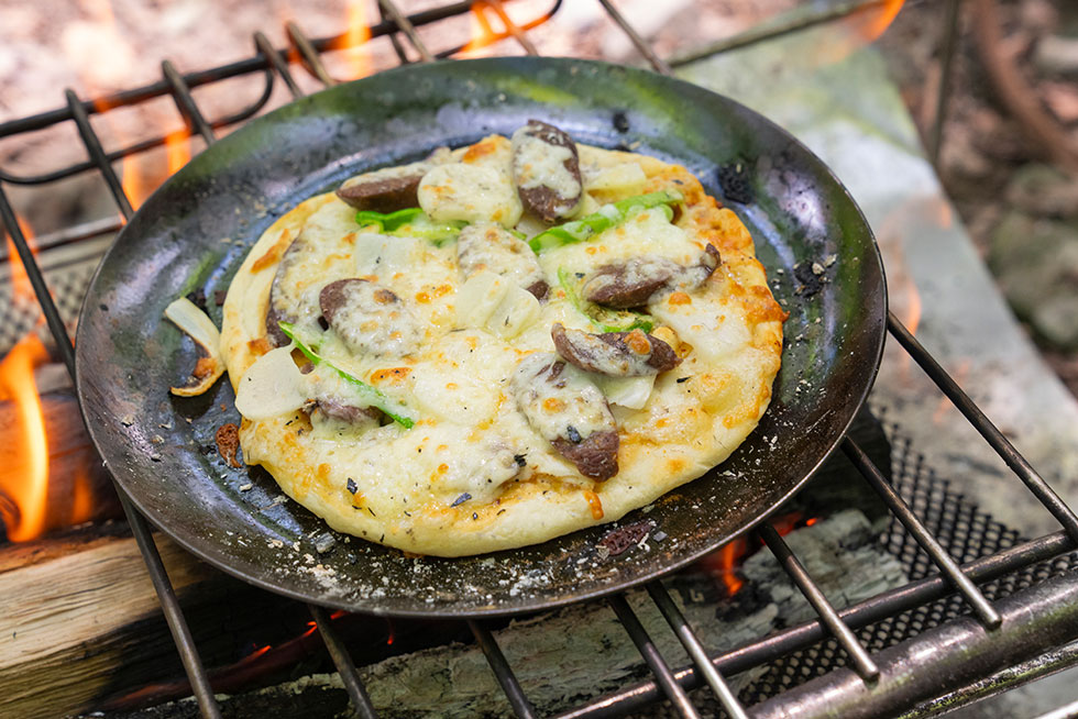 ピザ作りの様子