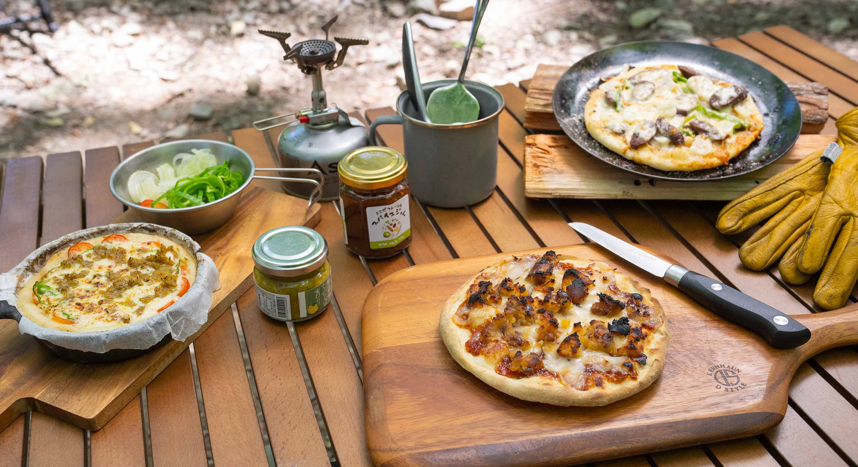 ピザ作りの様子