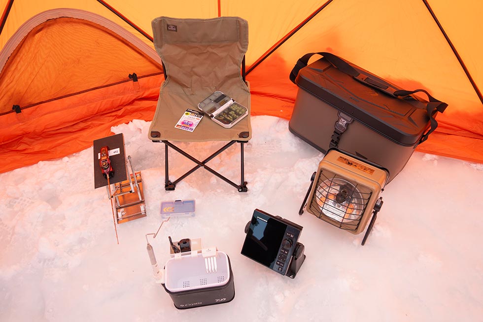 テント内の釣りスペース