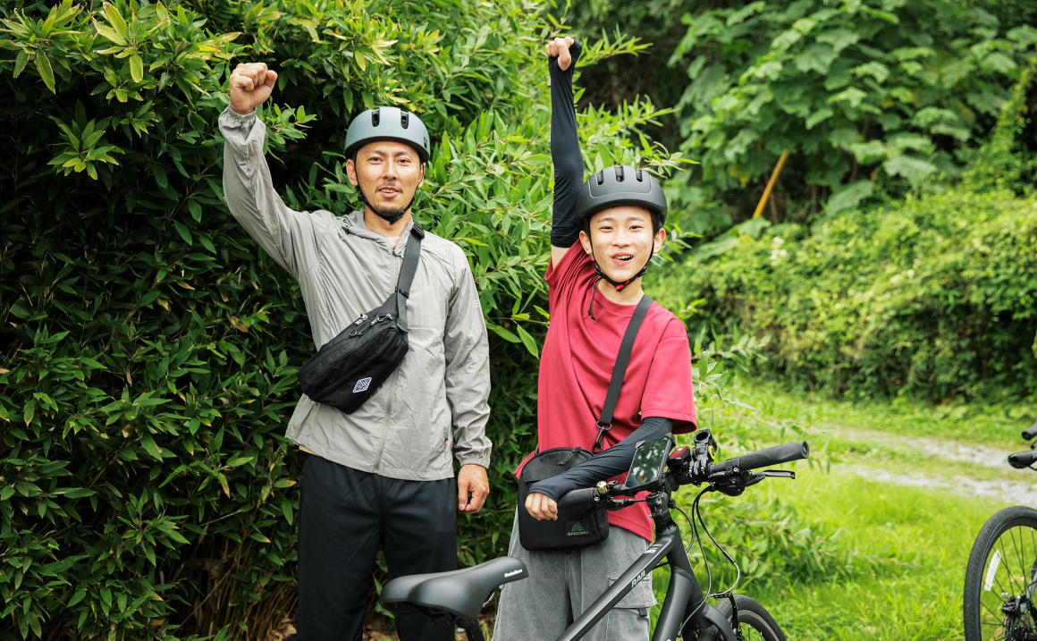 サイクリングにチャレンジしよう！という父子