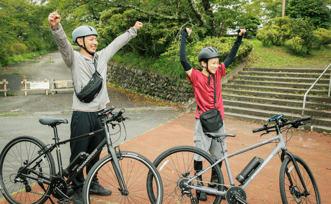 サイクリングにチャレンジしよう！という父子