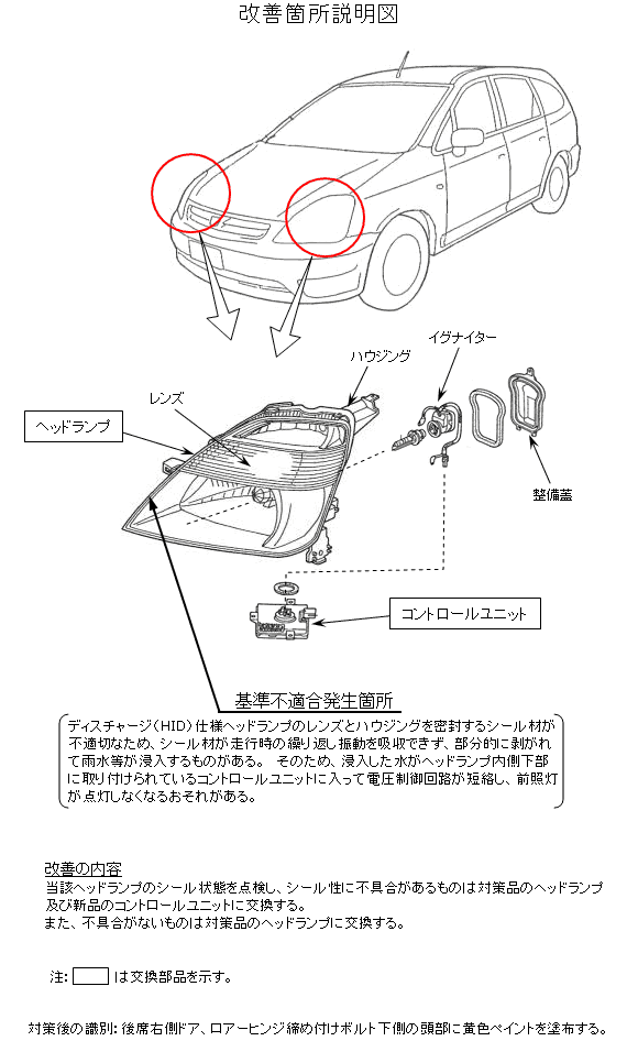 ストリームのリコール Honda