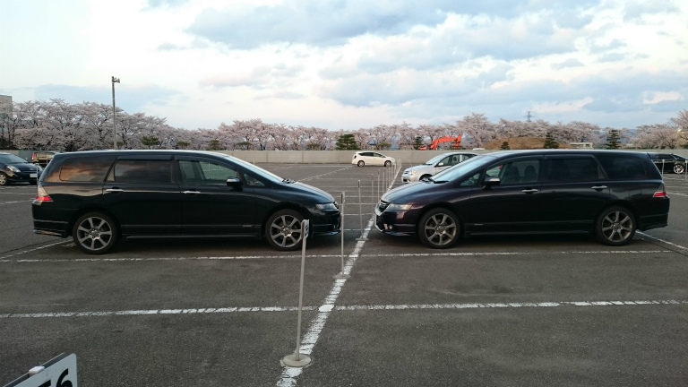 会社の駐車場でご対面