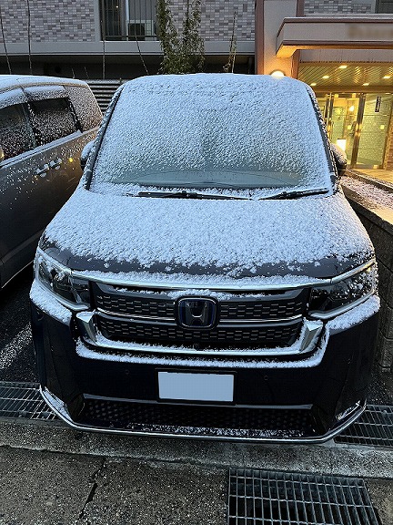 買ってすぐと初雪