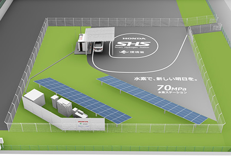 70MPa スマート水素ステーション 実証実験施設イメージ 70MPa スマート水素ステーション 実証実験施設イメージ