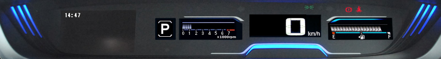 正面モニター内に表示されるメーターパネル
