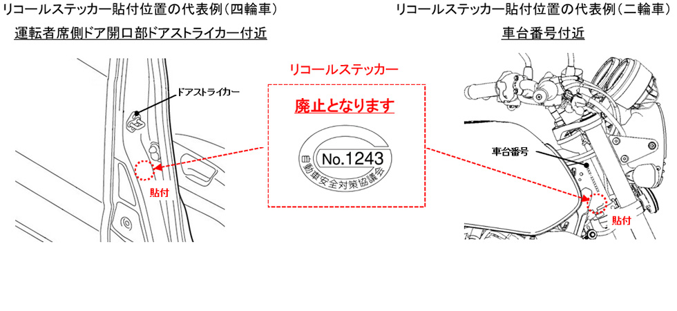 リコールステッカー