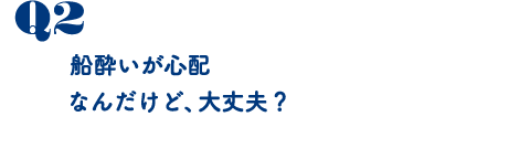 船酔いが心配なんだけど、大丈夫？