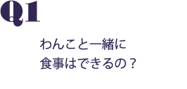 わんこと一緒に食事はできるの？