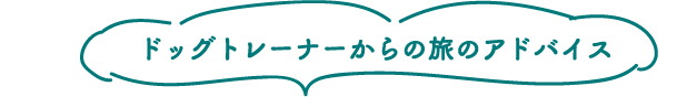 ドッグトレーナーからの旅のアドバイス