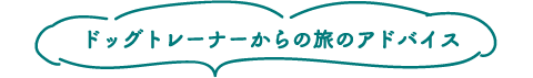 ドッグトレーナーからの旅のアドバイス