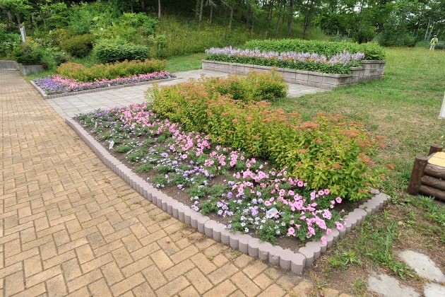 北海道の季節の色を届ける花壇がきれいです。
