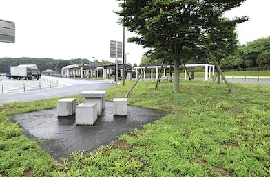 小さめの緑地があります。