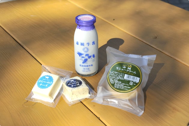 地元の「赤城牛乳」を使った乳製品。お土産にいかが？