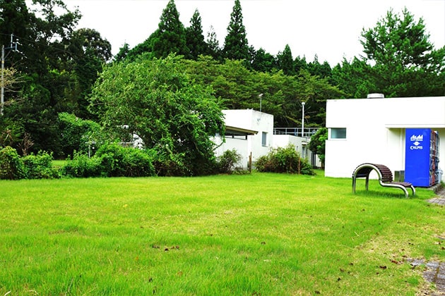 建物のすぐ横にも緑地があります。