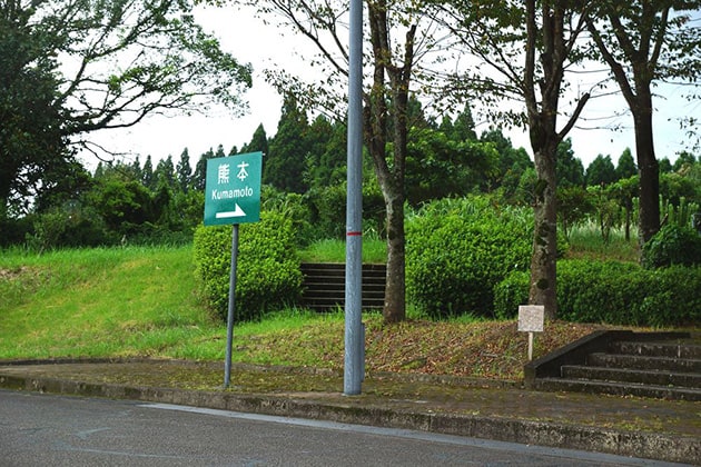 出口側にある緑地。