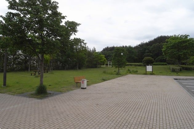 出口側の緑地です。広々しております。