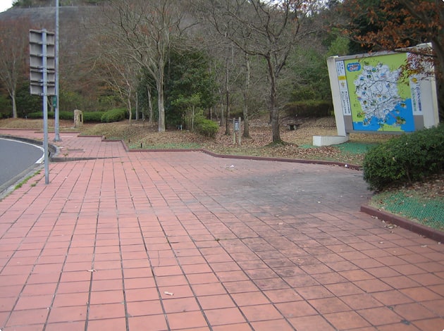 木々に囲まれた緑地もあります。