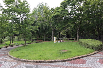 一休みにはちょうど良い広さの緑地があります。