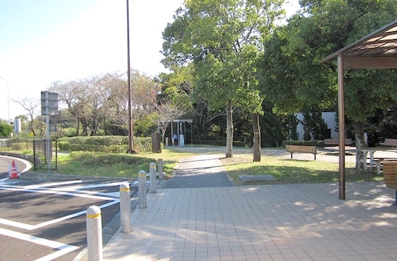 一休みにちょうど良い広さの緑地があります。