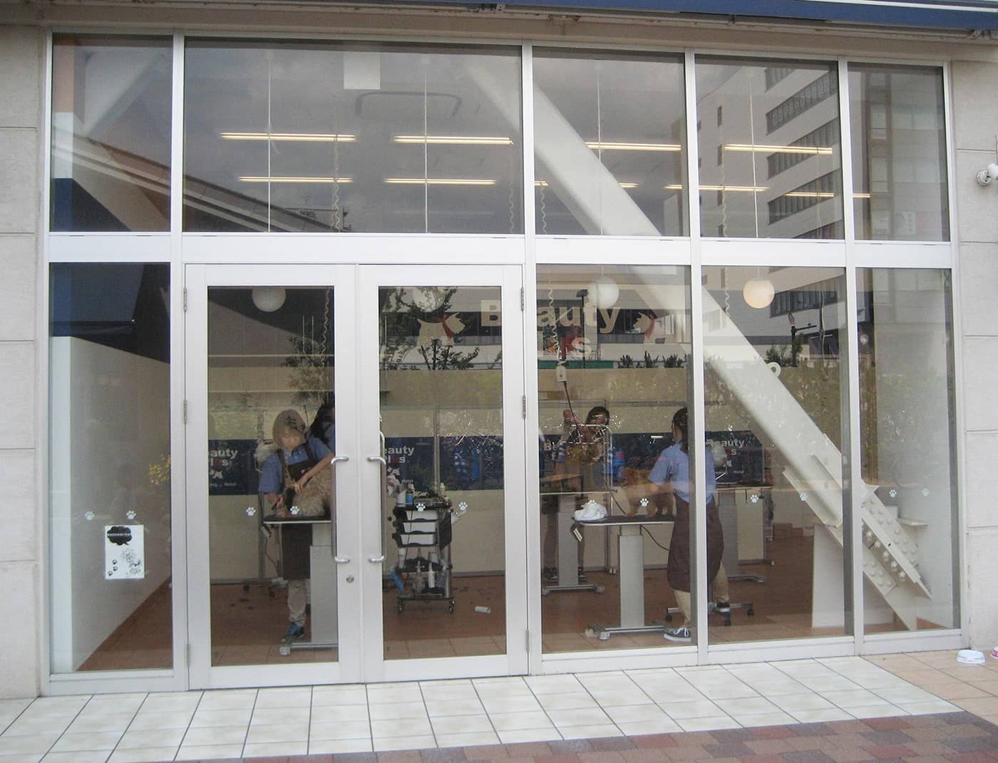 ガラス張りの清潔感ある店内