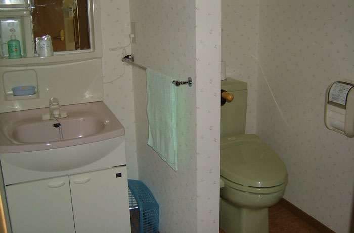ウォシュレットトイレと洗面台です。