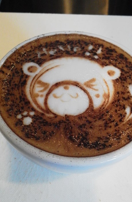 ラテアートには、こんなにかわいい絵柄も。飲むのがもったいないくらい！
