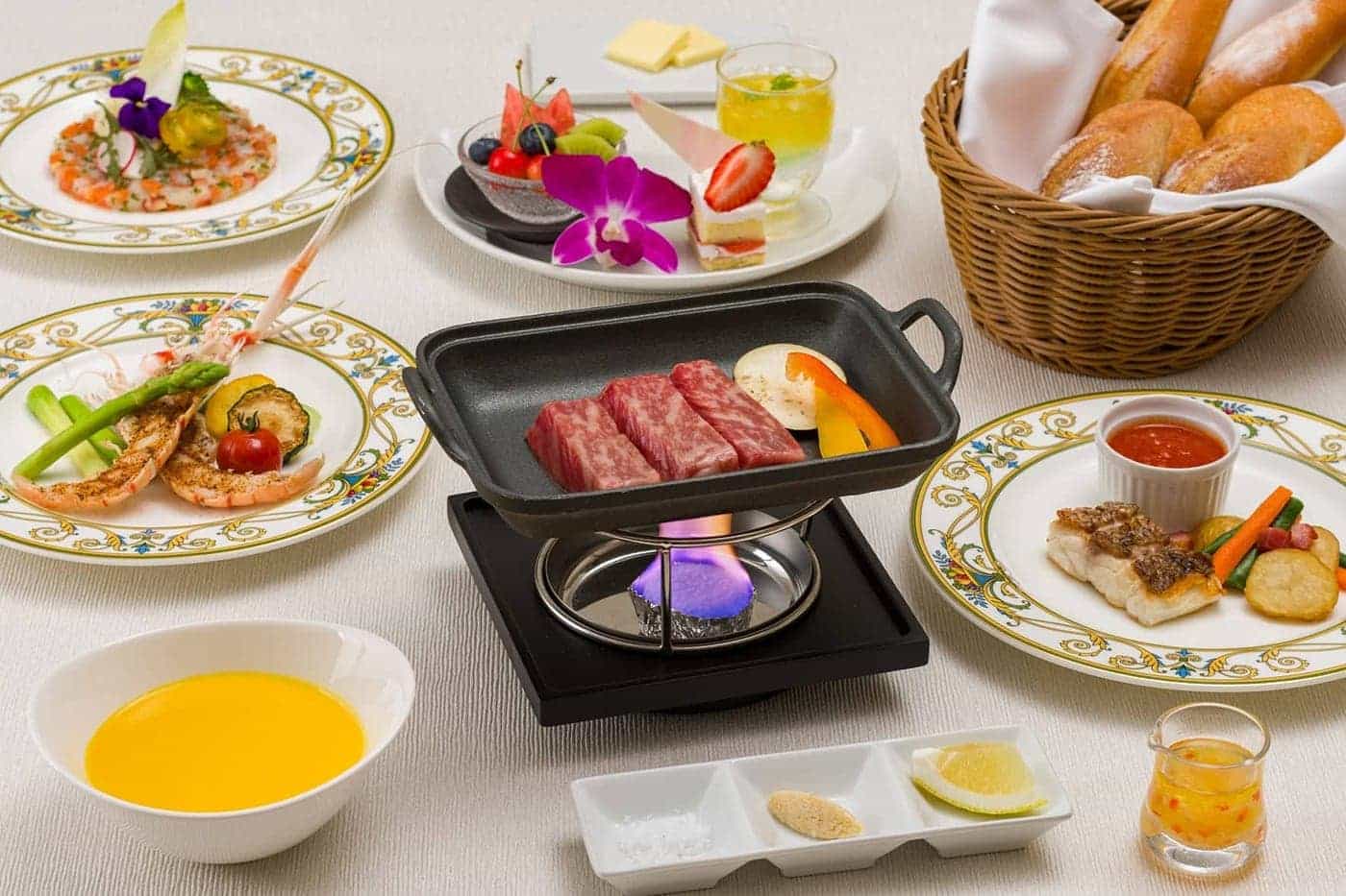 那須高原でとれた食材を使用したフランス料理を堪能