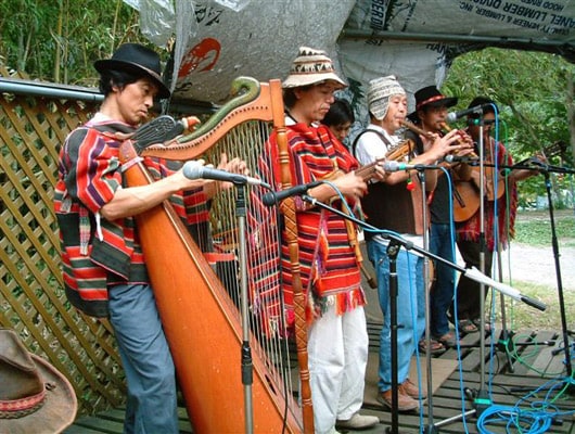 毎週土曜日の夜に開かれているフォルクローレのコンサート。