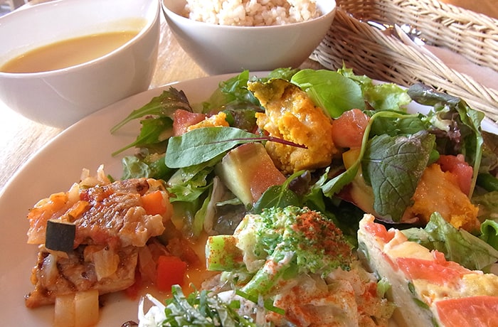 オススメメニューの「20品目の野菜プレートランチ」。