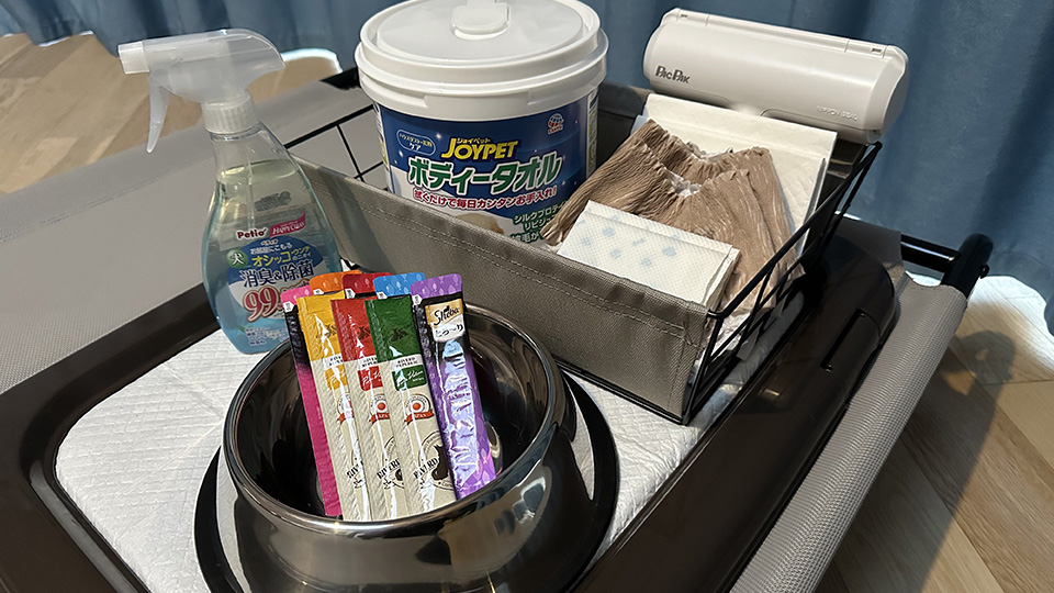 ペット用の常設備品や有料アメニティもご用意しております