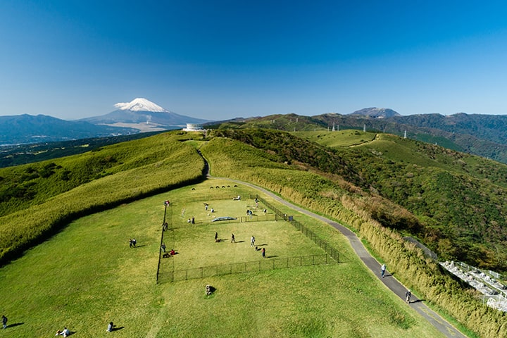 気持ちのいい山頂には楽しく遊べるドッグランも併設！