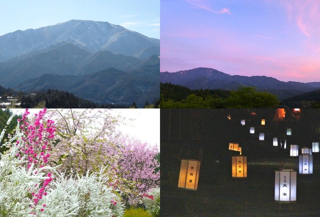 馬籠宿からの夕焼けは必見！秋には「馬籠宿場まつり」が行われます。