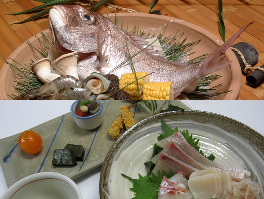 夕食は、郷土料理や、新鮮な海の幸をいただくことができます。