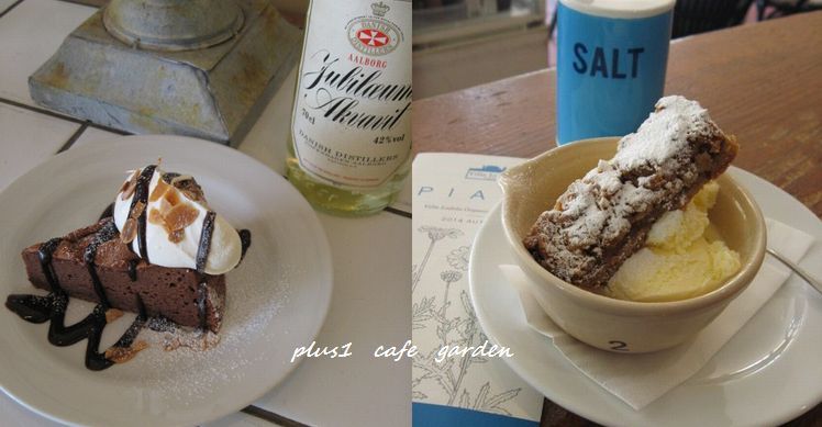 人気のチョコレートケーキ&オートミールとバニラアイス。