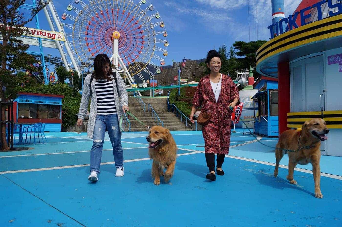 ワンちゃんと遊園地をお散歩！