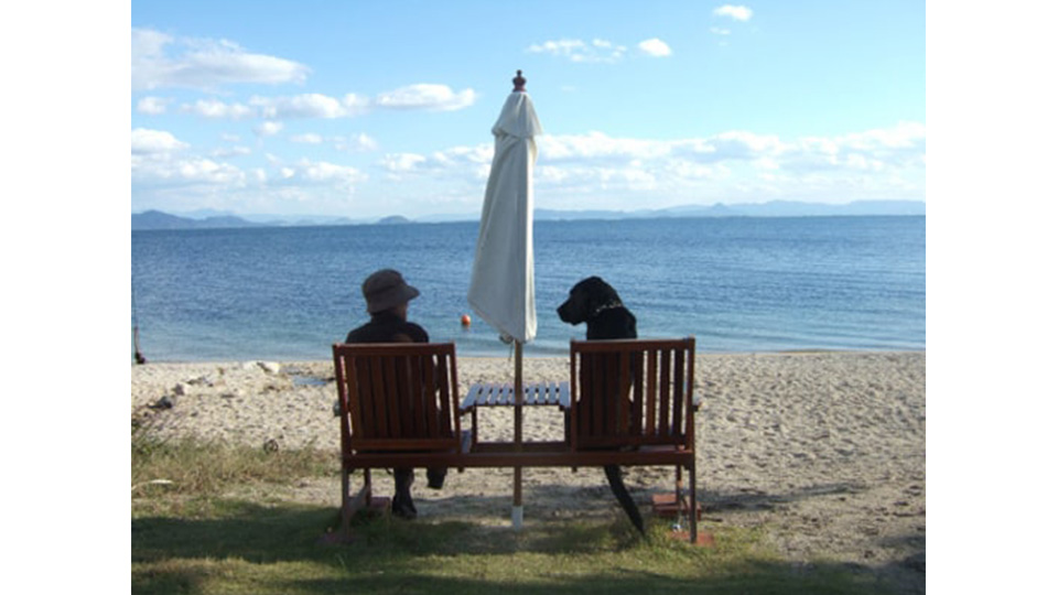 琵琶湖を眺めながら、愛犬とのんびりと過ごしましょう。