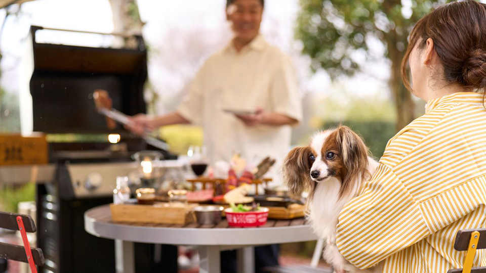 プライベートテラスでのBBQも可能